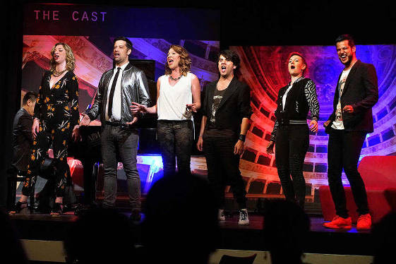 The Cast - the opera band - singing on stage